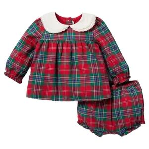 Janie and jack The Tartan Matching Set 12-18 months
